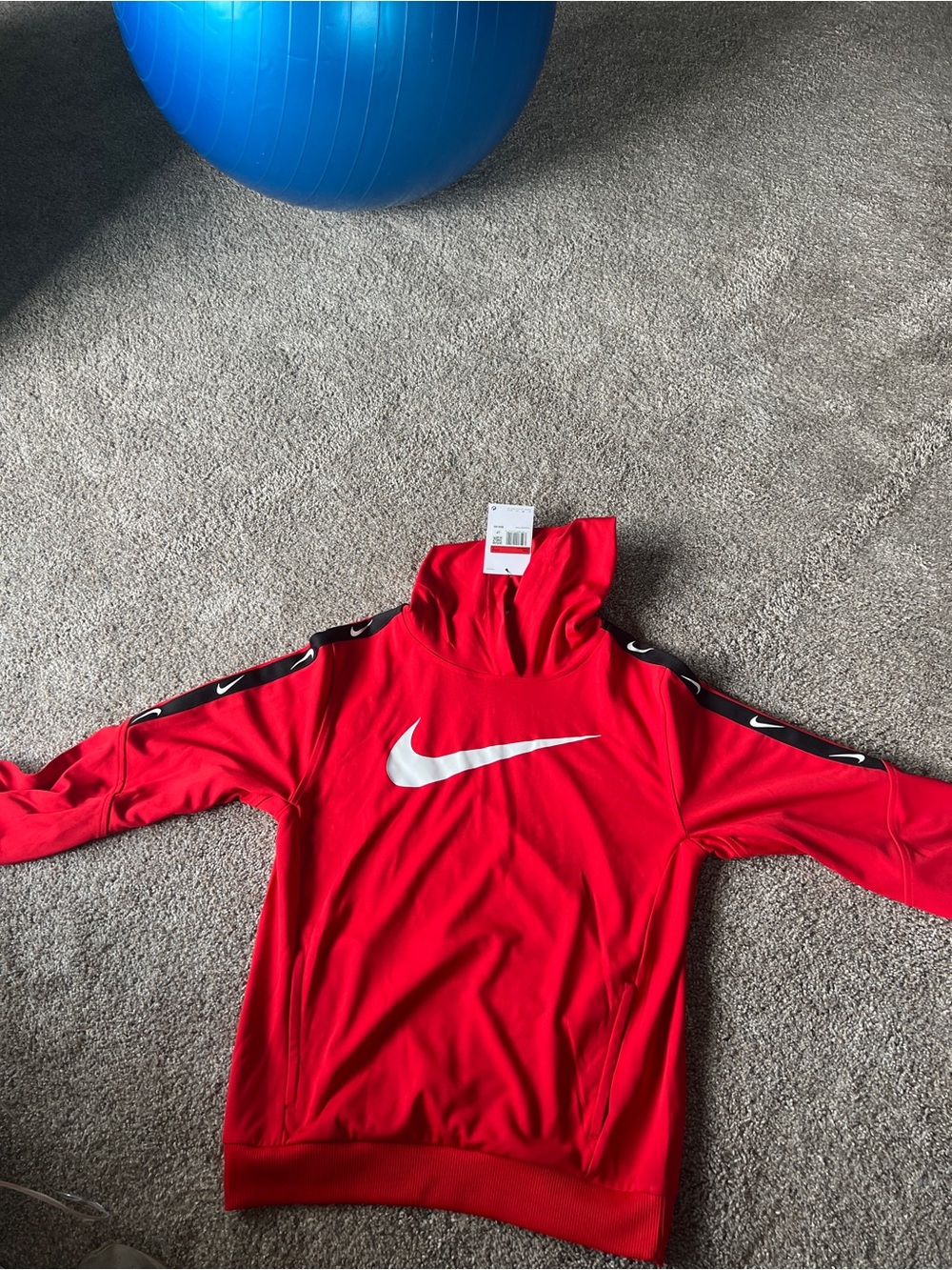 Nike Kids  Hoodie Red Athletic Top with White Tag. Dry